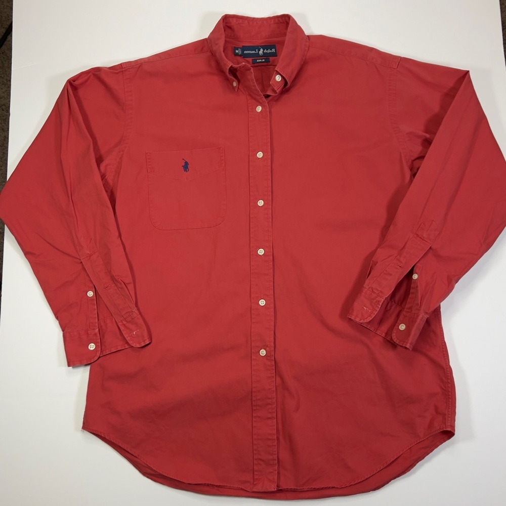 Ralph Lauren Men's Red Casual Button-Down Shirt size M
